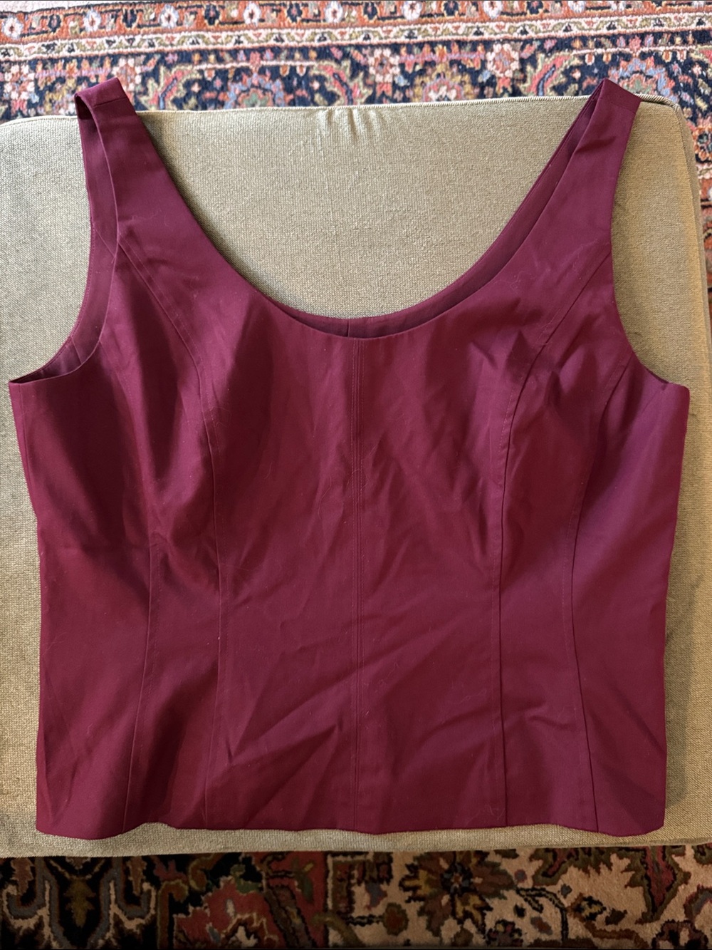 ANTONIO MELANI Tailored Scoop Neck Camisole in Sangria